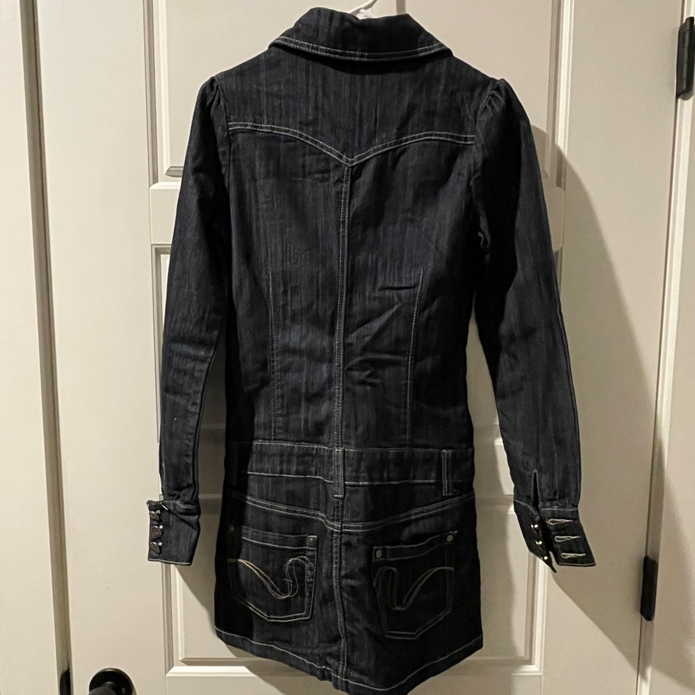 Y2K Black Denim Button-Up Dress - Picture 2 of 4